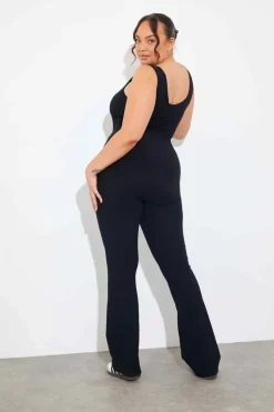 Online In the Style Built-In Bra Flare Leg Sculpt and Control Unitard