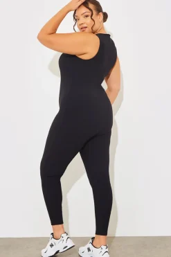 Sale Fits Built-In Bra Racer Neck Sleeveless Sculpt and Control Unitard