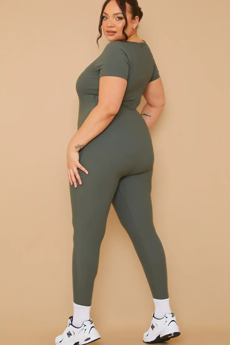 Discount Fits Built-In Bra Short Sleeve Sculpt and Control Unitard