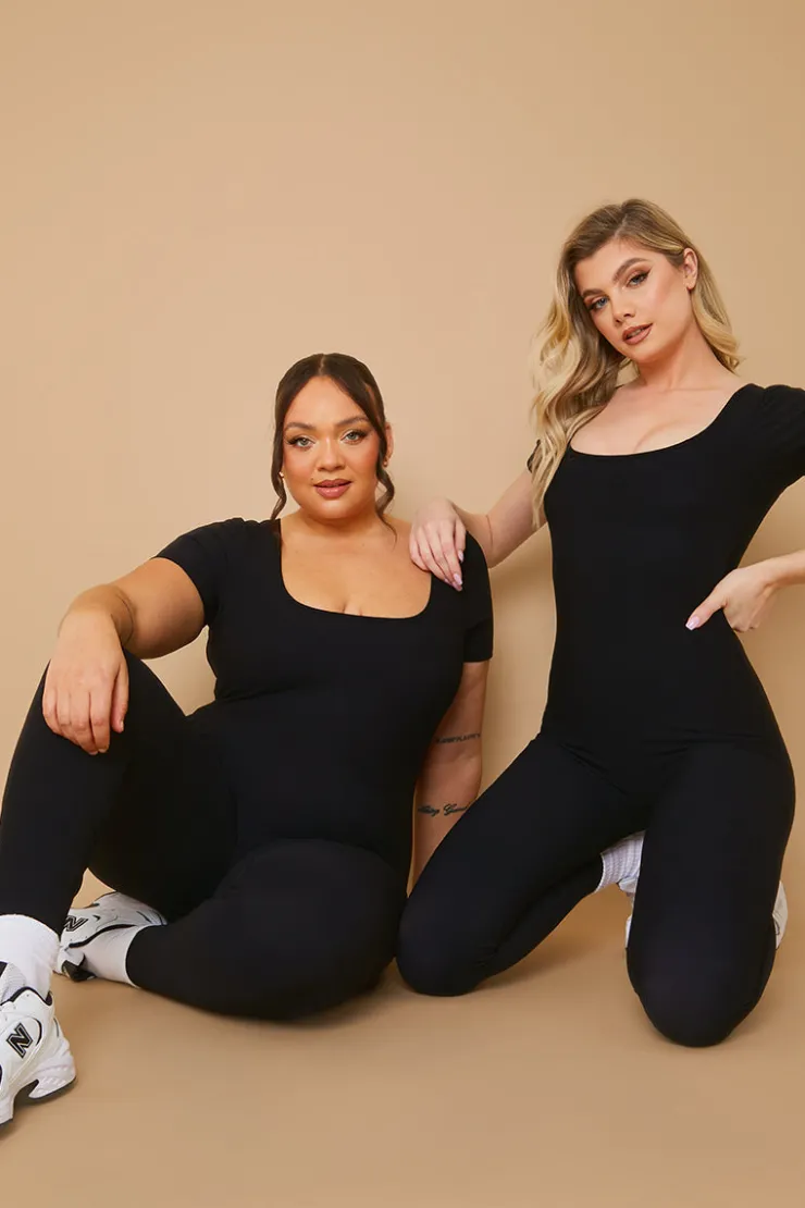 Discount Fits Built-In Bra Short Sleeve Sculpt and Control Unitard