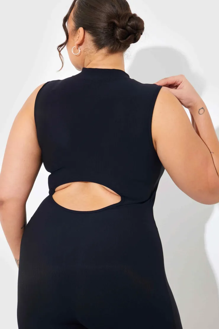 Discount In the Style Built-In Bra Zip Front Sculpt and Control Unitard