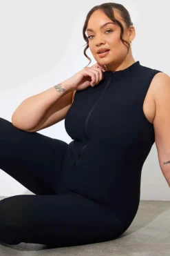 Discount In the Style Built-In Bra Zip Front Sculpt and Control Unitard