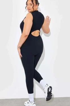 Discount In the Style Built-In Bra Zip Front Sculpt and Control Unitard