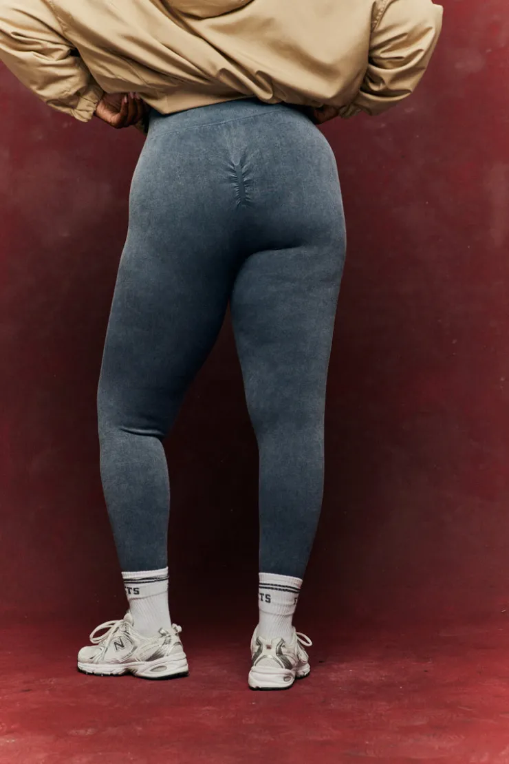 New Fits Charcoal Grey Seamless High Waist Bum Boosting Leggings Washed charcoal