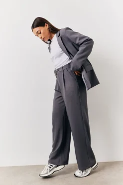 Clearance In The Style Relaxed Pocket Detail Blazer Charcoal