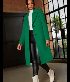 Online CHI CHI LONDON Single Breasted Coat in Green