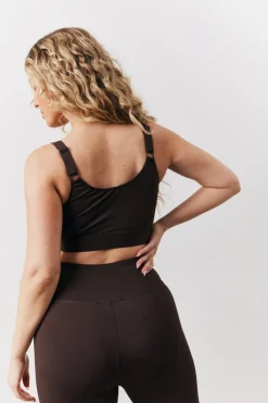 Hot In The Style Adjustable Sports Co-Ord Bra Chocolate