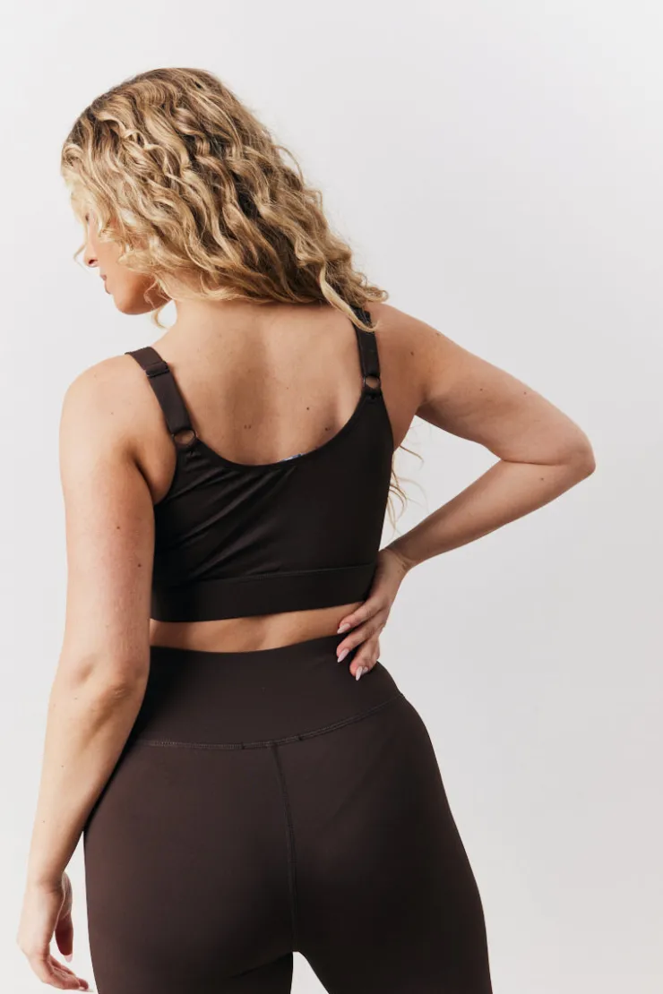 Hot In The Style Adjustable Sports Co-Ord Bra Chocolate