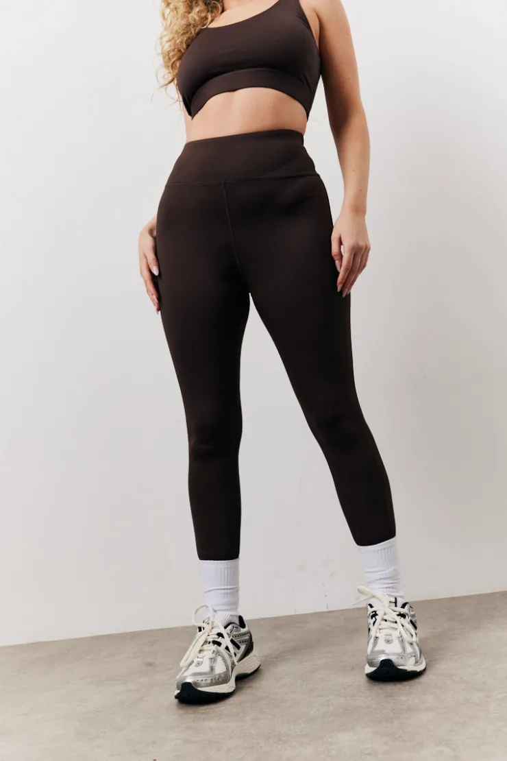 Online In The Style High Waisted Co-Ord Leggings Chocolate