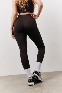 Online In The Style High Waisted Co-Ord Leggings Chocolate