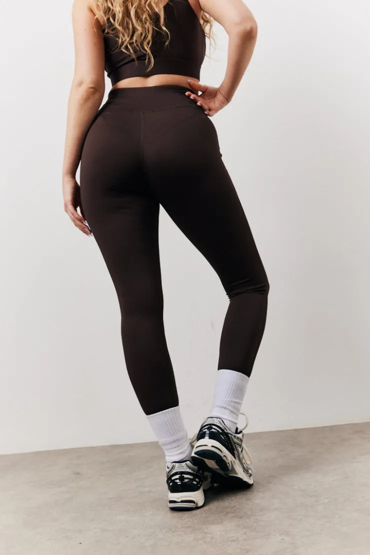 Online In The Style High Waisted Co-Ord Leggings Chocolate