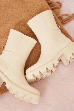 Hot In The Style Chunky Ankle Boots Nude