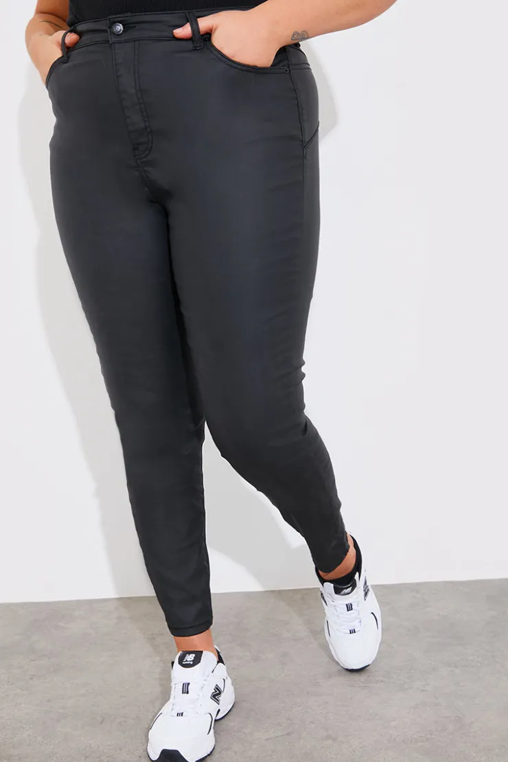 Hot Fits Coated Sculpt Shaper Jeans Black