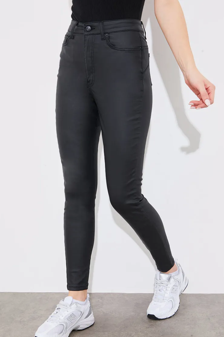 Hot Fits Coated Sculpt Shaper Jeans Black