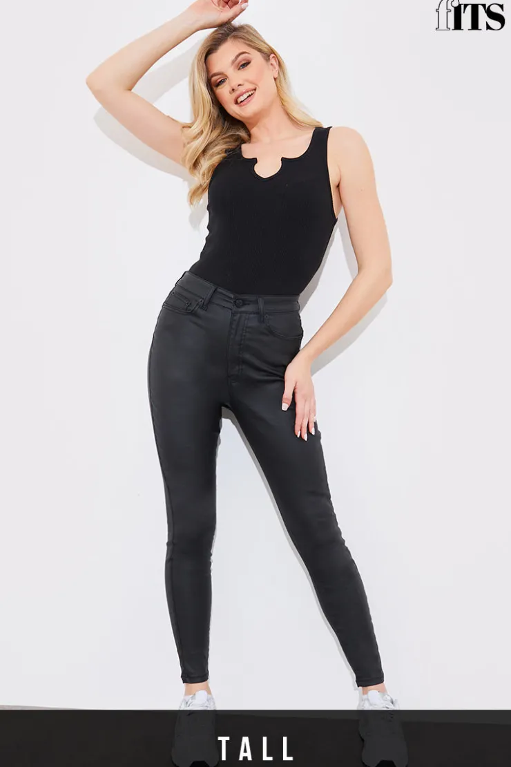 Hot Fits Coated Sculpt Shaper Jeans Black