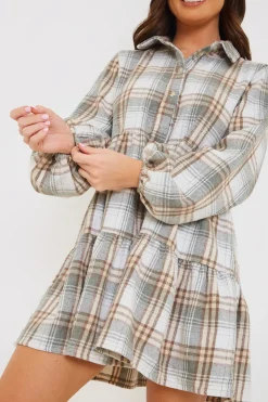 Best In the Style Collared Smock Dress Grey