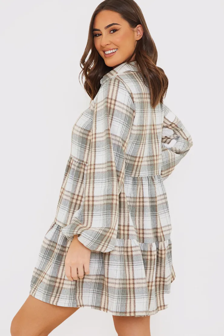 Best In the Style Collared Smock Dress Grey