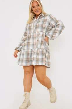 Best In the Style Collared Smock Dress Grey