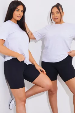 Hot In The Style Contour High Waisted Cycling Shorts Black