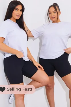 Hot In The Style Contour High Waisted Cycling Shorts Black