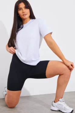 Hot In The Style Contour High Waisted Cycling Shorts Black