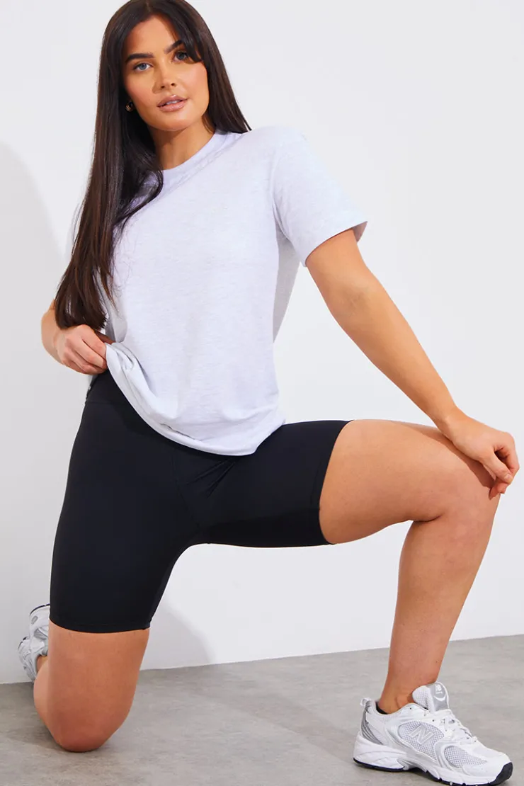 Hot In The Style Contour High Waisted Cycling Shorts Black