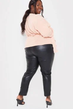 Sale In The Style Contour' Leather Look Leggings Black