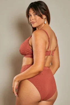 Sale In The Style Contour Rib Bikini Top Rust