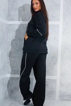 Outlet In the Style Contrast Piping Wide Leg Joggers