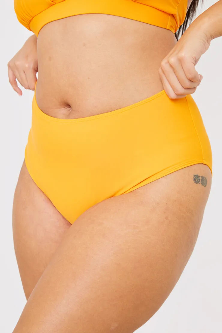 Online In the Style Control High Waisted Bikini Bottoms Orange