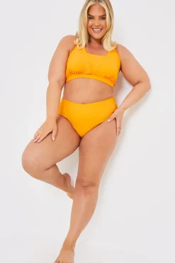 Online In the Style Control High Waisted Bikini Bottoms Orange