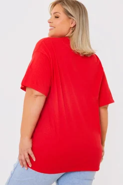 Sale In The Style Coronation Lunch Slogan T-Shirt Red
