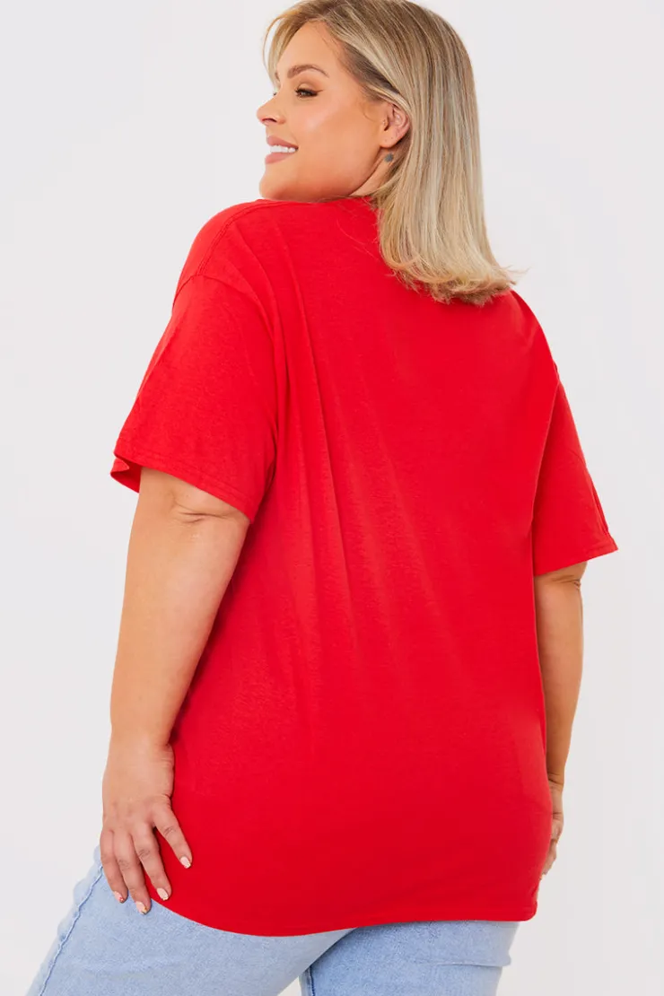 Sale In The Style Coronation Lunch Slogan T-Shirt Red