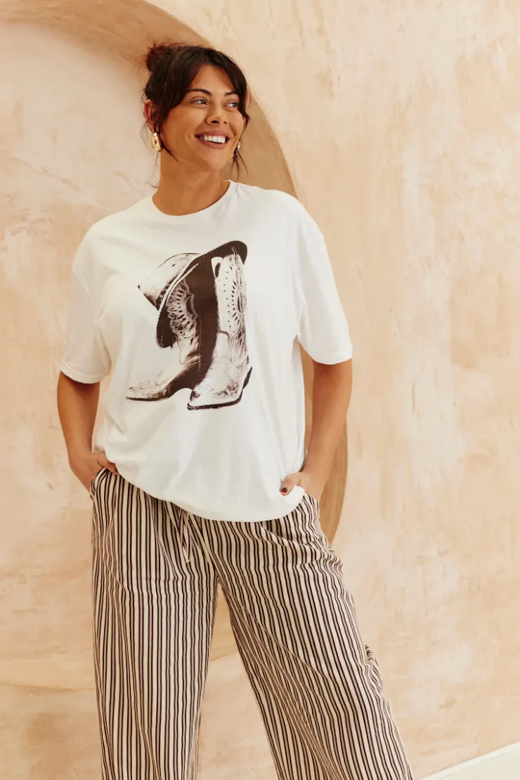 Best In The Style Cowboy Hat And Boots Graphic T-Shirt White