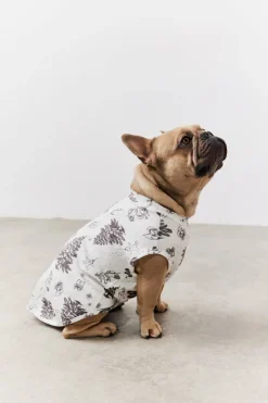 Sale In the Style Christmas Tree Matching Dog Coat Cream