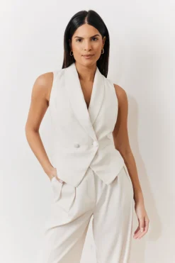 Clearance In The Style Tux Waistcoat Cream