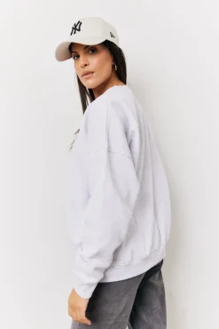 Hot Fits Crew Neck Fleeceback Sweater Grey