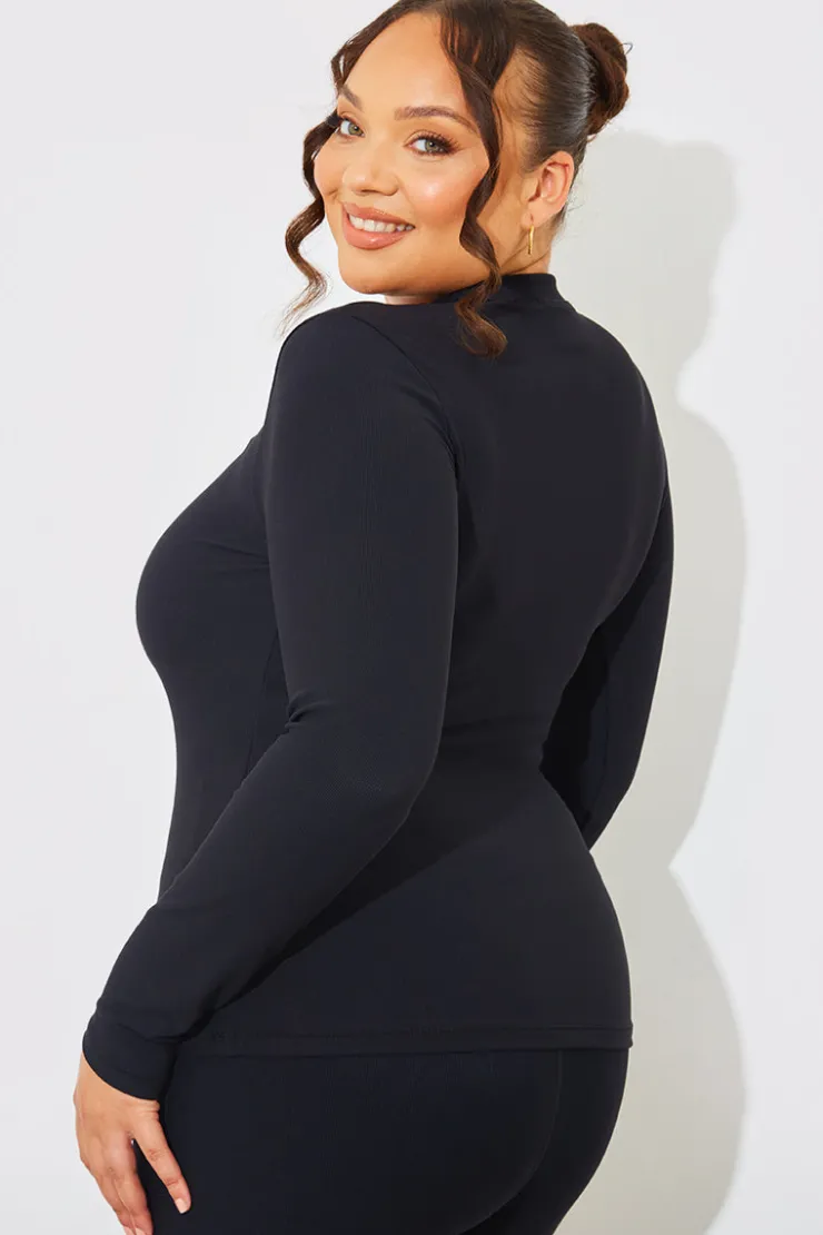 Discount In The Style Crew Neck Long Sleeve Rib Top