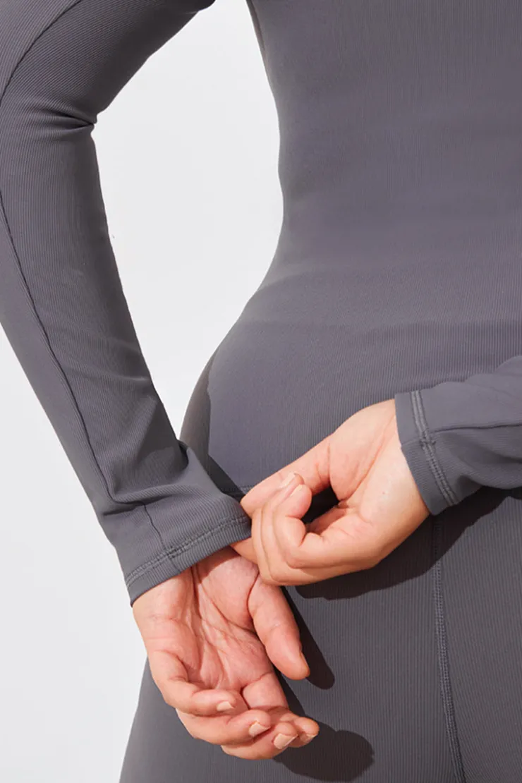 Discount In The Style Crew Neck Long Sleeve Rib Top