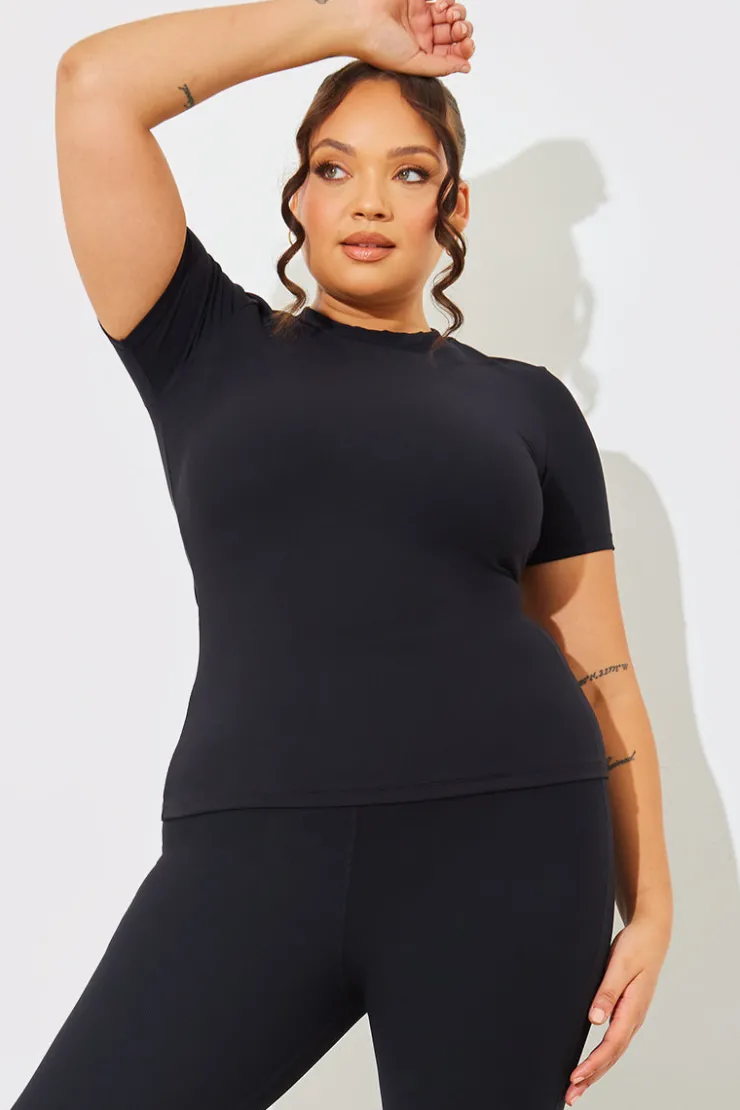 Online In The Style Crew Neck Short Sleeve Rib Top
