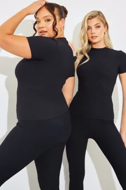 Online In The Style Crew Neck Short Sleeve Rib Top