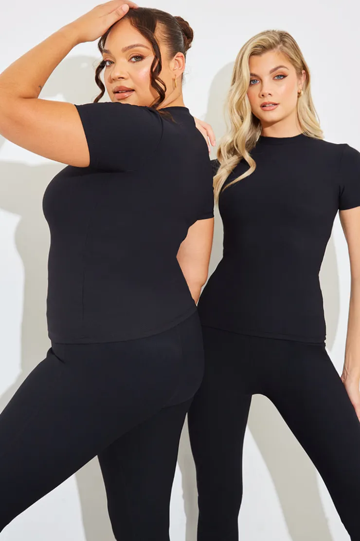 Online In The Style Crew Neck Short Sleeve Rib Top