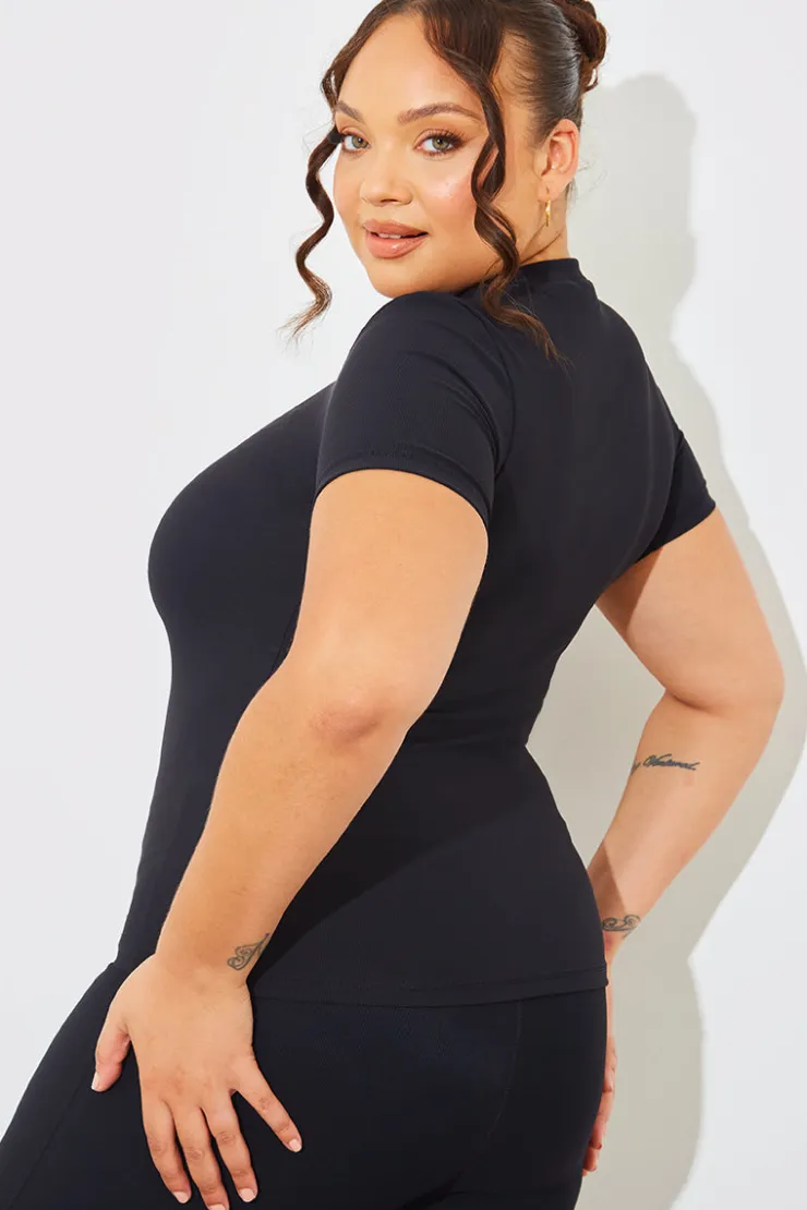 Online In The Style Crew Neck Short Sleeve Rib Top
