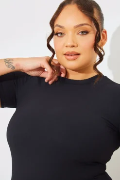 Online In The Style Crew Neck Short Sleeve Rib Top