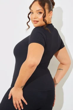 Online In The Style Crew Neck Short Sleeve Rib Top