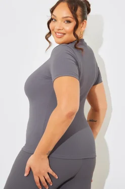 Online In The Style Crew Neck Short Sleeve Rib Top