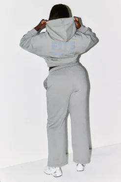 Hot Fits Cropped Drawstring Co-Ord Hoodie Slate