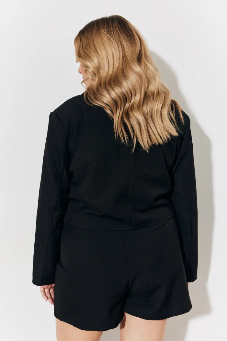 Discount In The Style Cropped Tailored Blazer Black