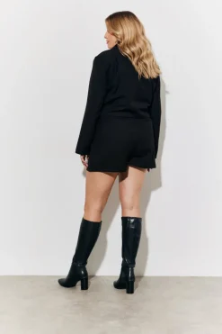 Discount In The Style Cropped Tailored Blazer Black