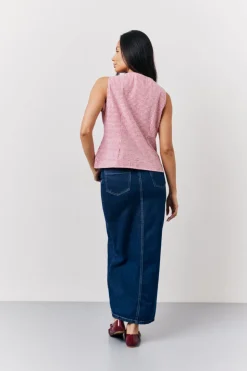 Best In The Style Denim Maxi Skirt Blue